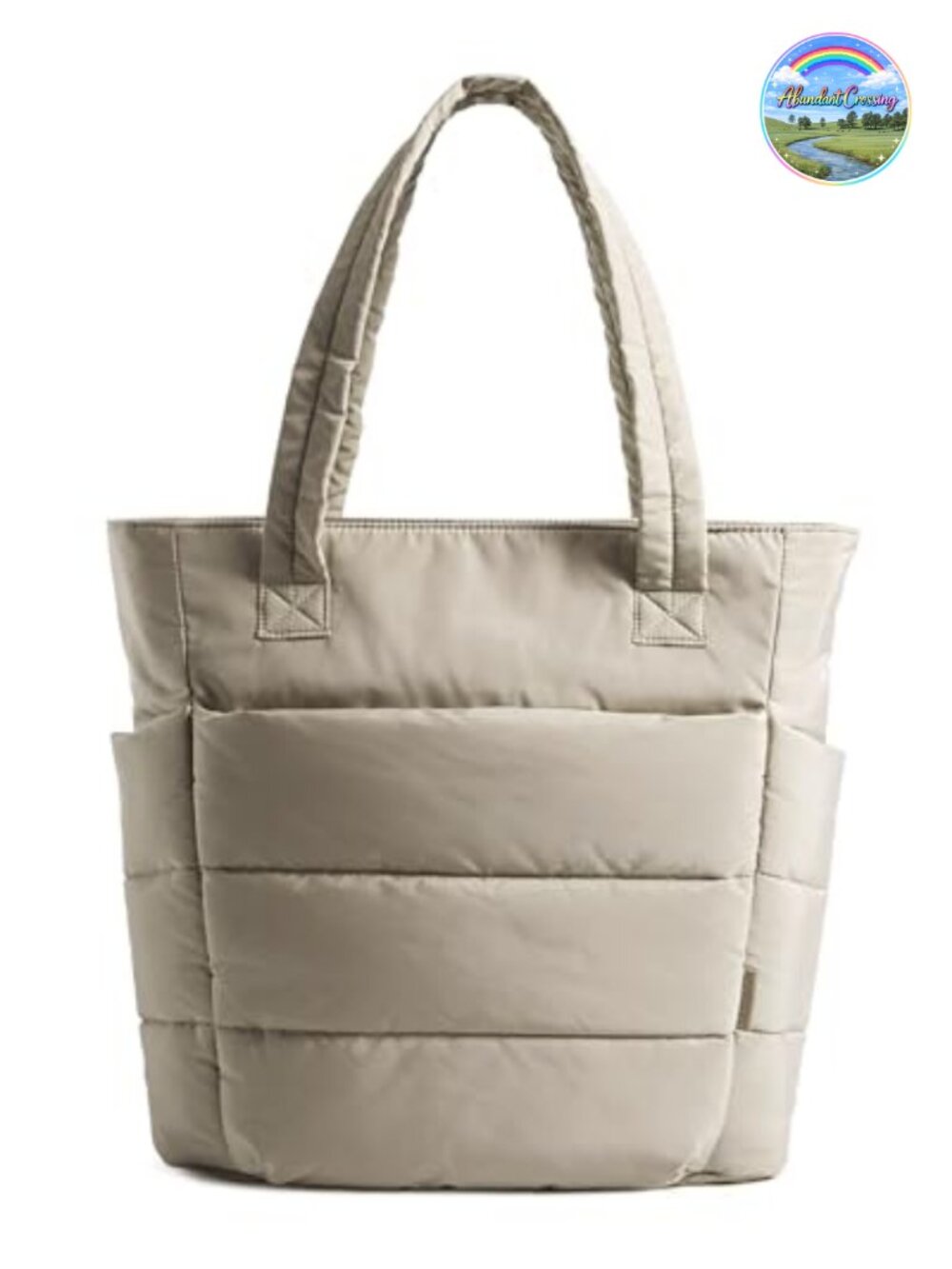 Puffy Tote Bag Lightweight Work Laptop Travel Gym Beach Shoulder Zipper